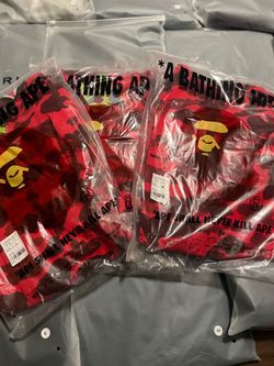Bape zipe up red/black
