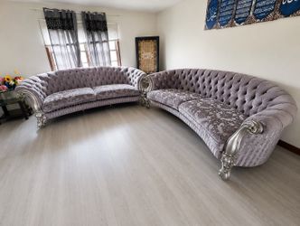 Versailles Silver Sofa Set + Dining Set