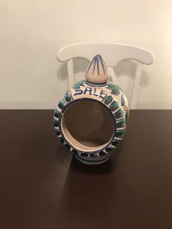 Original hand painted salt holder from Sicily