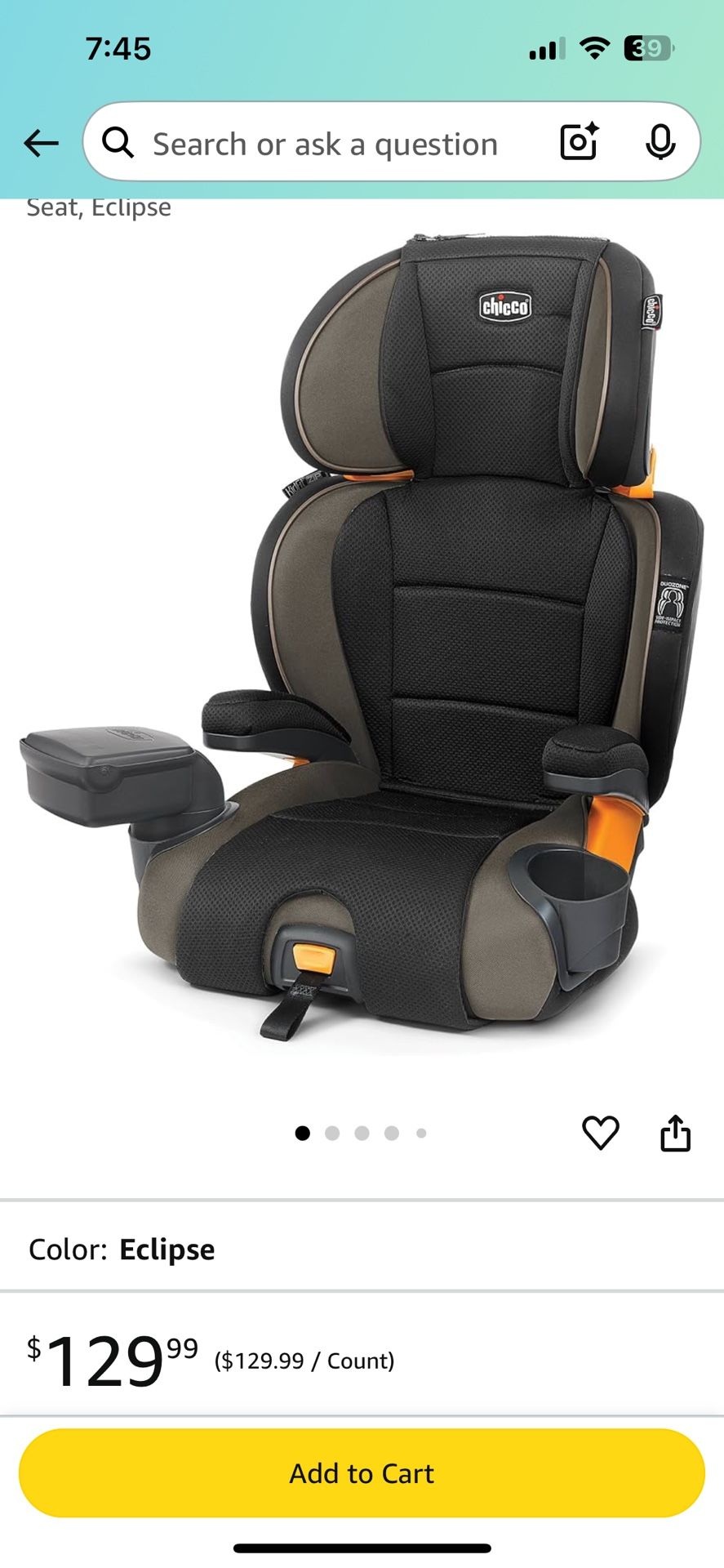 Chicco KidFit Zip in Booster Car Seat - Main Image