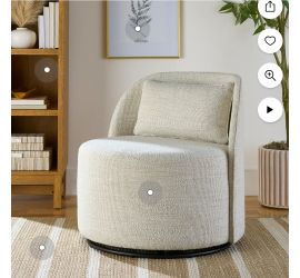Better Homes & Gardens Juliet Modern Arch Swivel Accent Chair, Cream Boucle