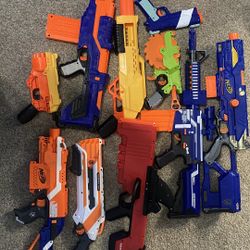 collection of nerf guns