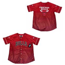 Chicago Bulls Ultra Game Red Baseball Jersey Mens M-XL New