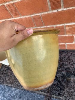 Gold Glazed Ceramic Planter Pot