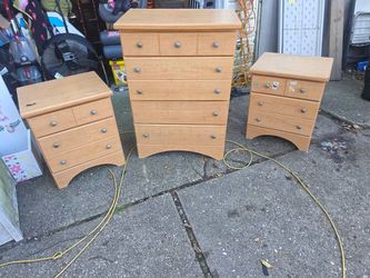 Dresser and two nightstands the prices firm no offers please