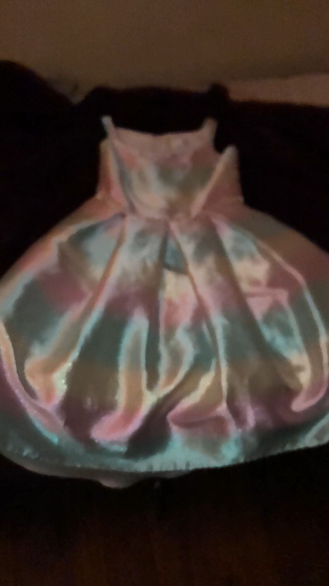 Used Girls Rainbow Dress With Diamond Belt Around Waist 