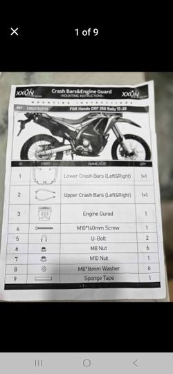 CRF 250 Crash Bars and gaurds - Pick Up Escondido