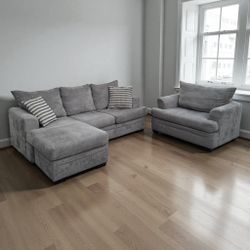 GREY SECTIONAL COUCH SET 