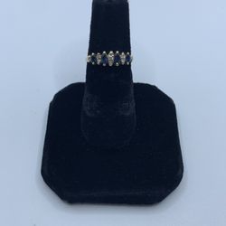 10k Gold Sapphire & Diamond Ring