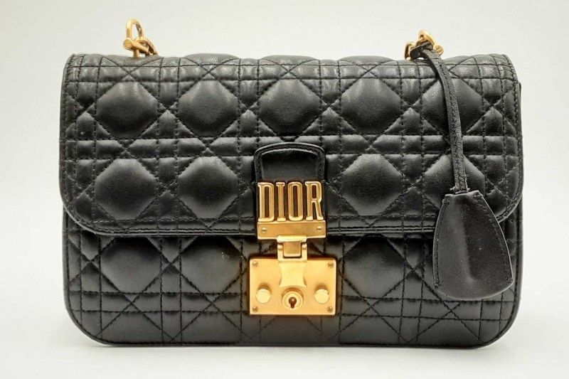 Christian Dior Black Leather Cannage Shoulder Bag