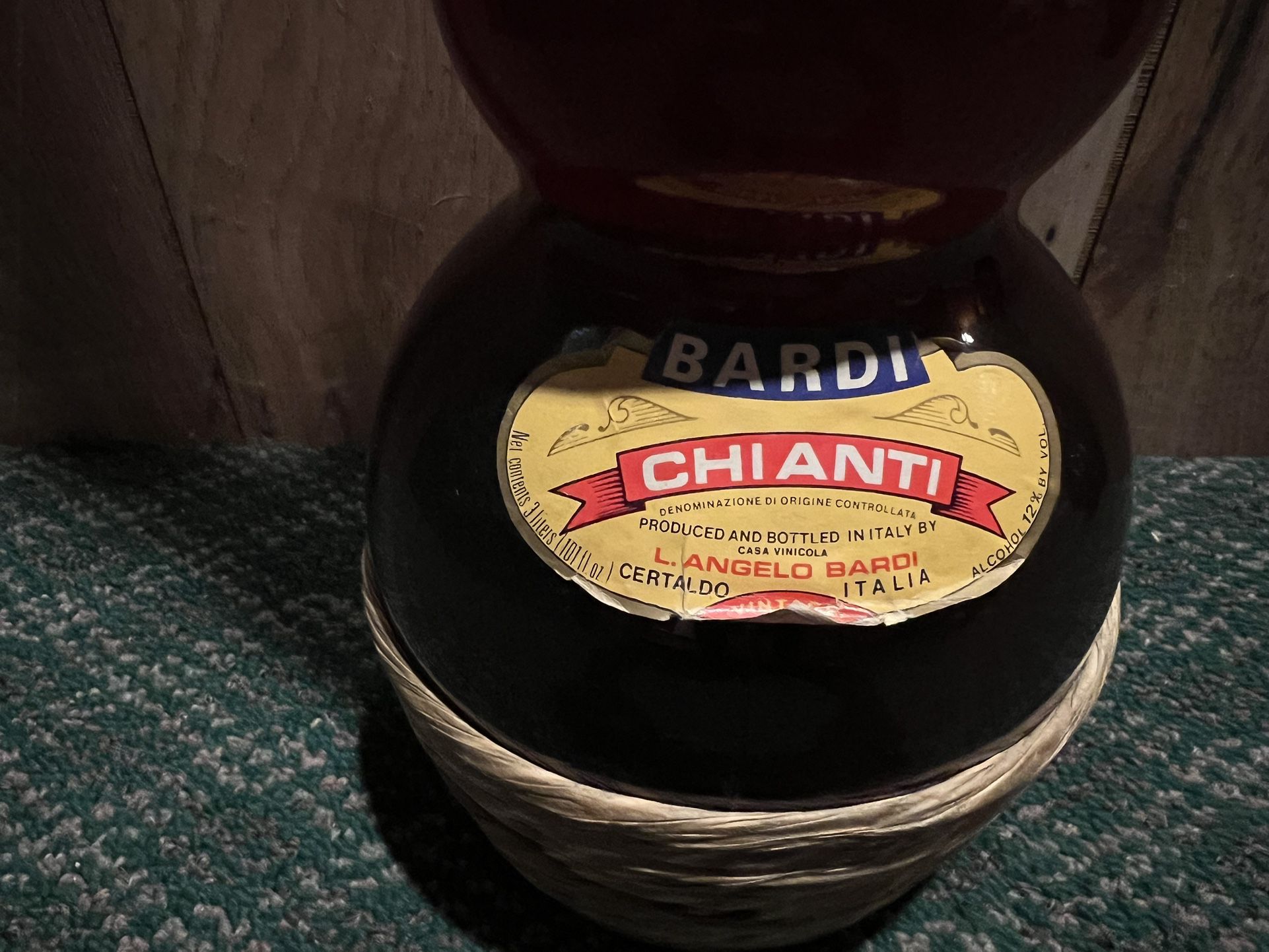 Vintage Chianti Glass Wine Bottle 