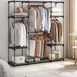 Portable Freestanding Closet Organizer with Shelves