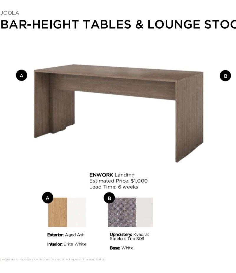 Enwork Landing Bar Height Table