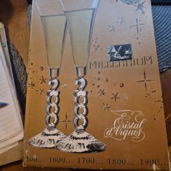 Two New Cristal D'Arques Champagne flutes