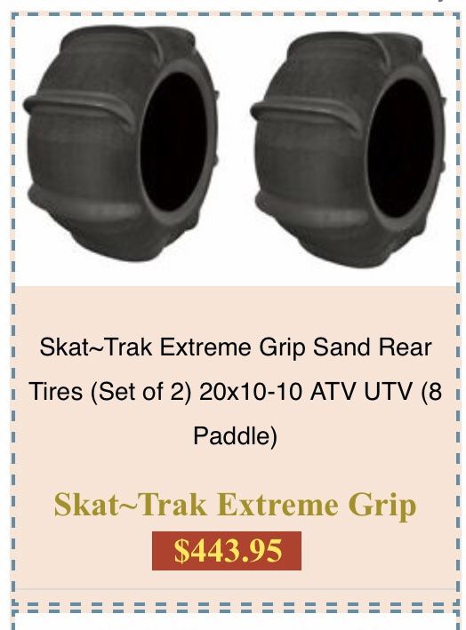 Paddle Tires 20x1010 (8 paddle) SkatTrak Extreme Grip for Sale in Gilbert, AZ OfferUp