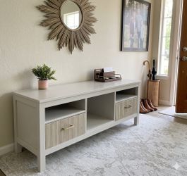 Multi use media table or entryway bench