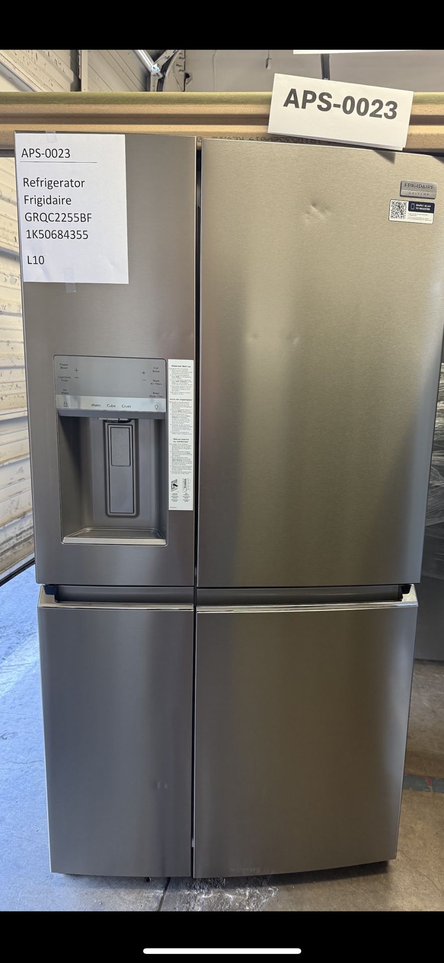 Frigidaire 21.5 cu ft 4-Door French Door Refrigerator, Stainless, Counter-Depth, External Water/Ice (GRQC2255BF) 0023