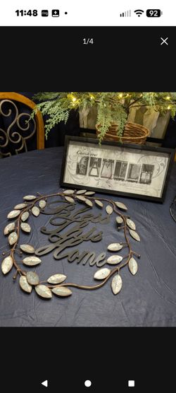 Bless This Home Metal Wall Decor Wreath