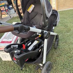 Graco (double Stroller) With Car Seat & Base