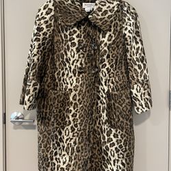 Helene Berman London Leopard Print Faux Fur Coat - Size M