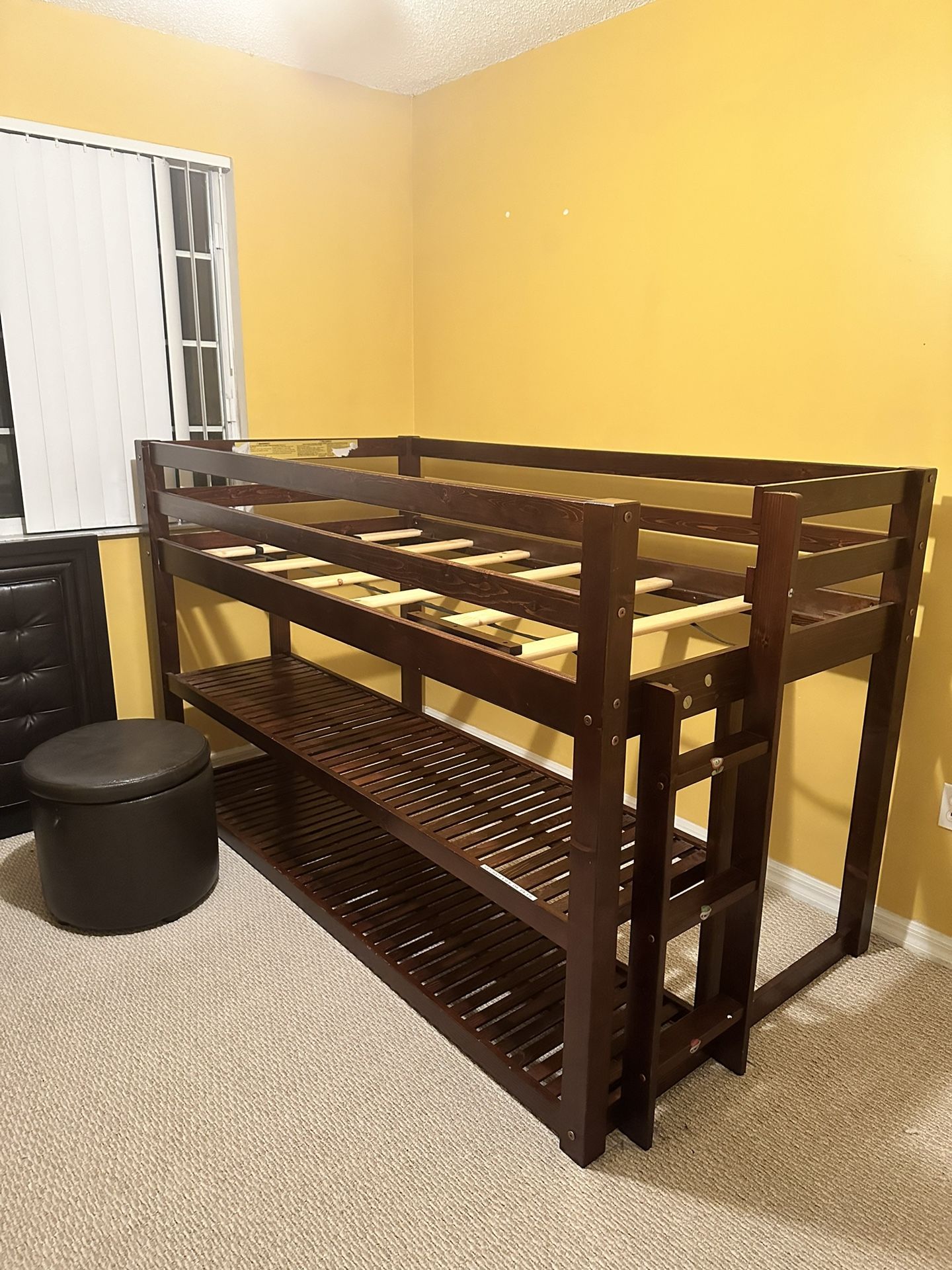 Twin Bed Frame & Desk With Storage