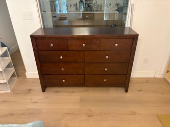 Dark Wood Dresser with 9 Drawers