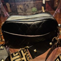 Black Crossbody With The Guitar Strap