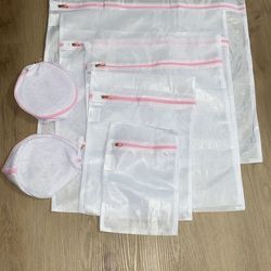 7pcs Mesh Laundry Bags Delicates Bag for Washing Machine for Laundry Shirts Socks Lingerie Travel Laundry Bags White