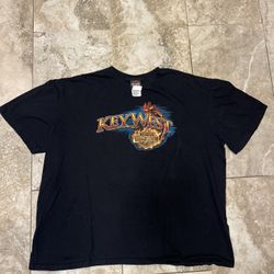 Harley Davidson S/S Cotton Black T- Shirt Key West Florida Graphic Flames Size 2x 