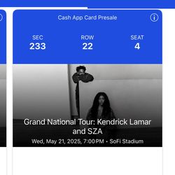 2 Kendrick Lamar Tickets  MAY 21st