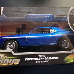 JADA FAST & FURIOUS 1969 CHEVROLET CAMARO 1/32 DIECAST CAR BLUE 34443