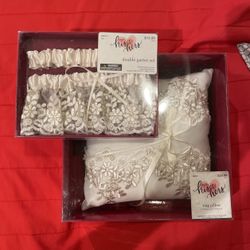 Wedding Boda  His & Hers Ring Pillow &Double Garter Wedding Set