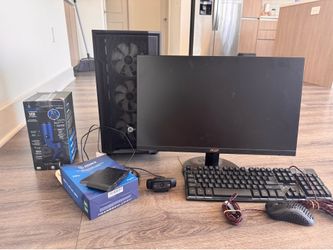 Gaming PC Setup with RTX Graphics, Acer Monitor, and Elgato HD60 X, Yeti Mic , mouse and keyboard