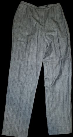 Harve Benard Sport Women's Size 10 Wool Lined Pants Pinstripe Gray With Black