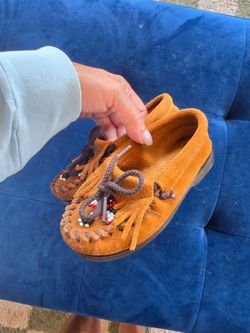 Beaded toddler minnetonka moccasins slip on shoes size 7c New