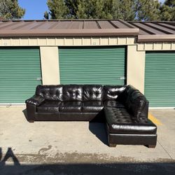 Delivery! Large Faux Leather Sectional