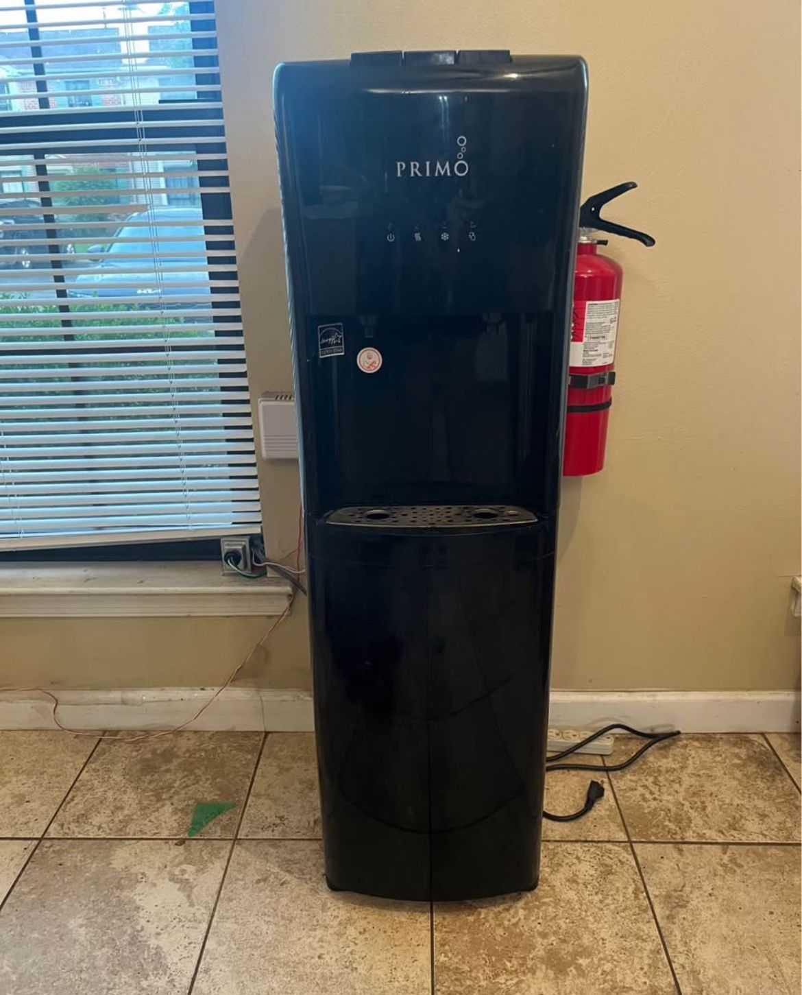 Primo Bottom Load Hot and Cold Freestanding Steel Electric Water Dispenser in Black