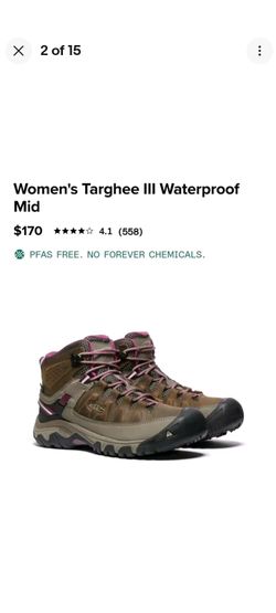 Keen Targhee III 9.5 US Mid Waterproof Leather Hiking Boots Weiss/Boysenberry