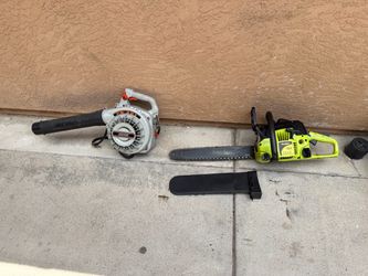 Echo gas blower and poulan 18” chainsaw i bought storage unit and found there maybe needs tuned up I don’t know used asking $120 for both