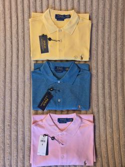 ( Price for all 3 ) mens size M custom slim fit polo ralph lauren shirts