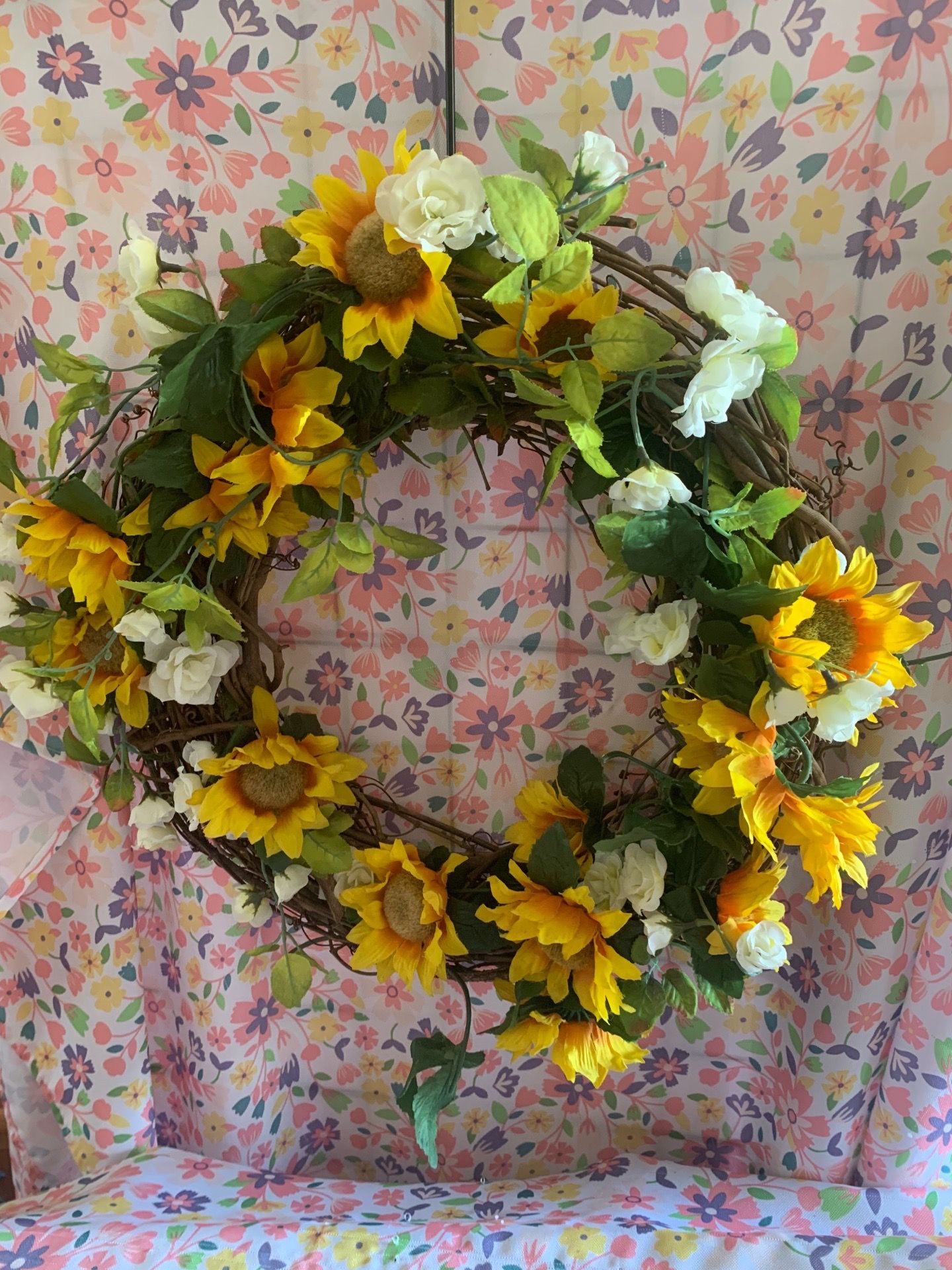 Spring wreath- sunflowers