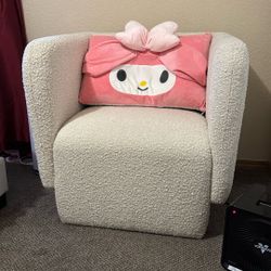 CB2 off white fussy chair With Free Pillow