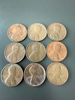 9 of the 1977 d Lincoln pennies