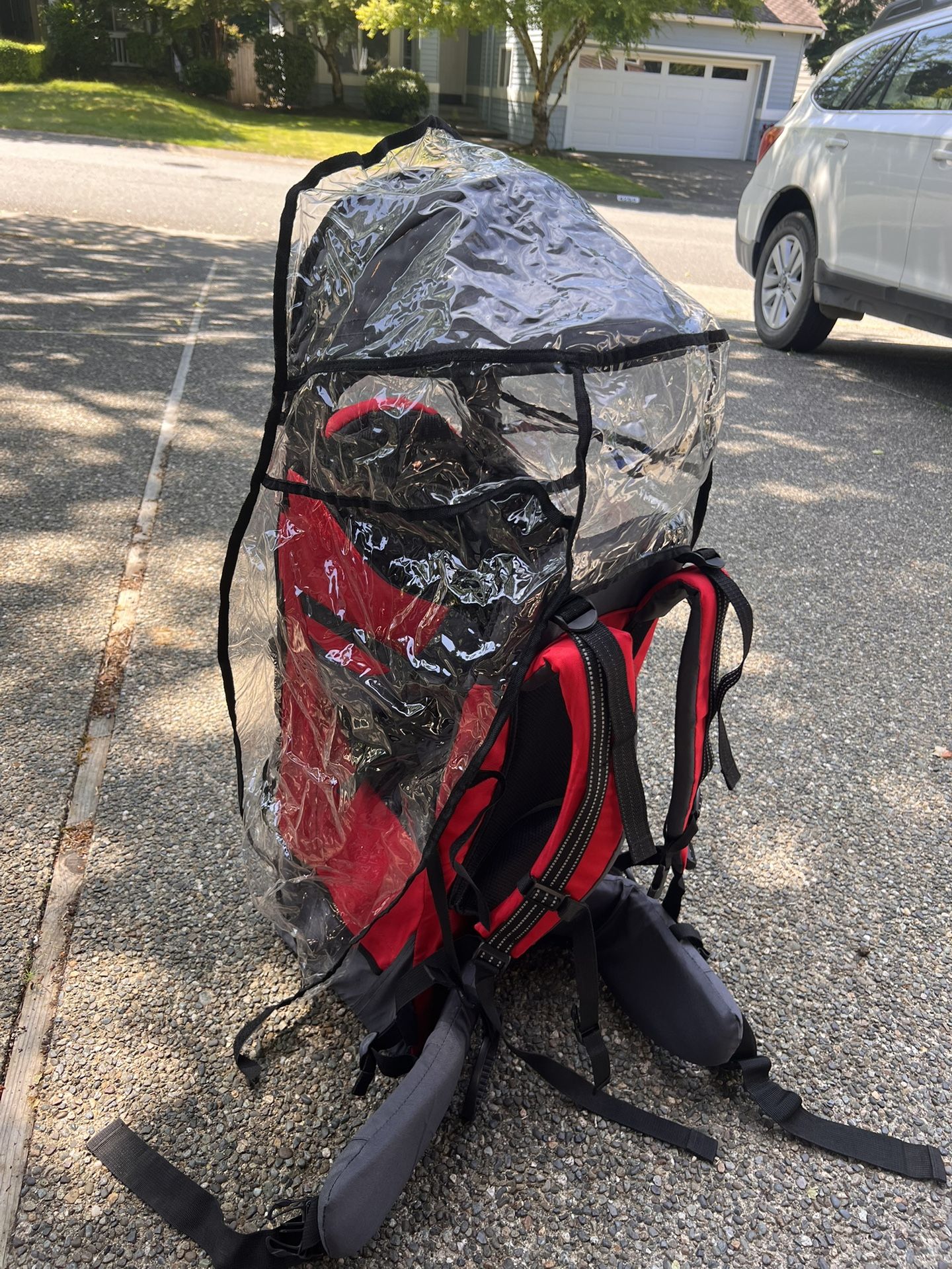 Hiking Baby Carrier Backpack with Rain Cover - Good Condition!