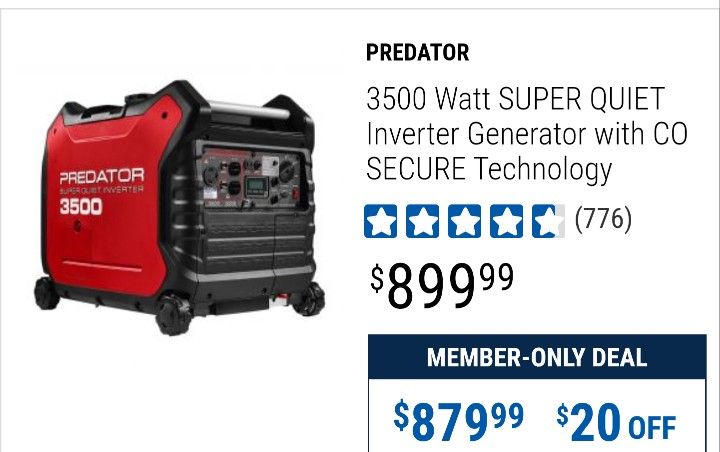 Generator 3500 Watts - Super Quiet 