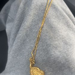 24k gold chain & pendant