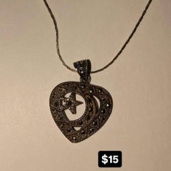 Moon Star Heart Pendant