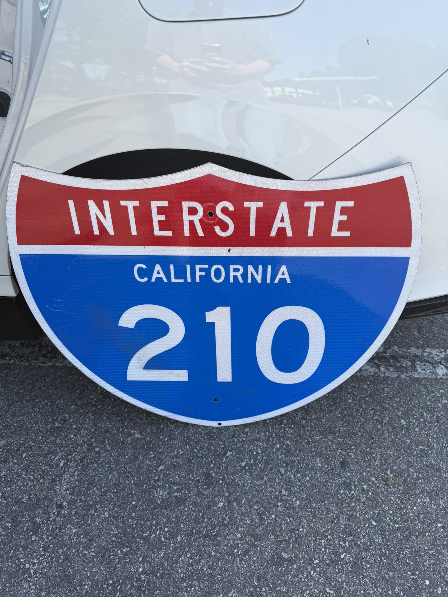 AUTHENTIC 210 FREEWAY SIGN HIGHWAY CALIFORNIA ROUTE 66 MAN CAVE GARAGE CARS