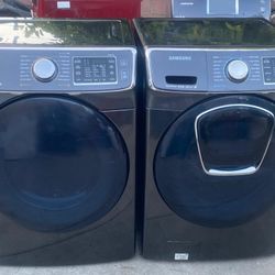 SAMSUNG SUPERSPEED FRONT LOAD STEAM WASHER AND GAS DRYER 