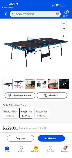 MD Sports Official Size Ping Pong Table Tennis Table, 4 Piece Foldable Design with Net & Accessories